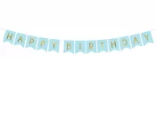 Vaaleansininen Banneri ''Happy Birthday'' (15x175cm)