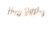 Ruusukulta Banneri ''Happy Birthday'' (16,5x62cm)