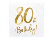 Lautasliina ''80th Birthday'' (20 kpl 33x33cm
