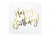 Lautasliina Kulta ''Happy Birthday'' (20 kpl 33x33cm)