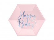 Lautanen Vaaleanpunainen ''Happy B-Day'' (6kpl 20cm)