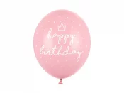 Lateksi ilmapallo vaaleanpunainen ''Happy Birthday'' (6 kpl 30cm)