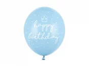 Lateksi ilmapallo vaaleansininen ''Happy Birthday'' (6 kpl 30cm)