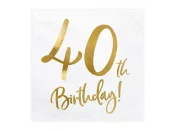 Lautasliina ''40th Birthday'' (20 kpl 33x33cm