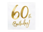 Lautasliina ''60th Birthday'' (20 kpl 33x33cm