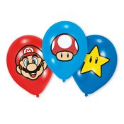 Lateksi ilmapallo Super Mario (6 kpl 27cm)